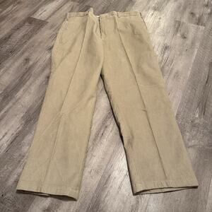 Nautica Wide Wale Corduroy Pants Mens Sz 40x30 Tan Straight Leg 100% Cotton